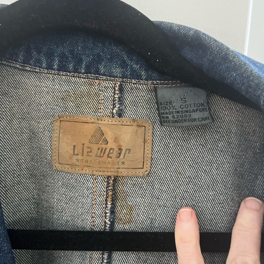 Vintage LIZWEAR Classic Blueblazer Denim JeanJacket size S runs big cottagecore - Picture 4 of 8